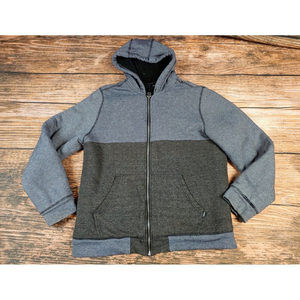 O'Neill Lakota Colorblock Hoodie Full Zip Sweater Pockets Gray Lined Mens M